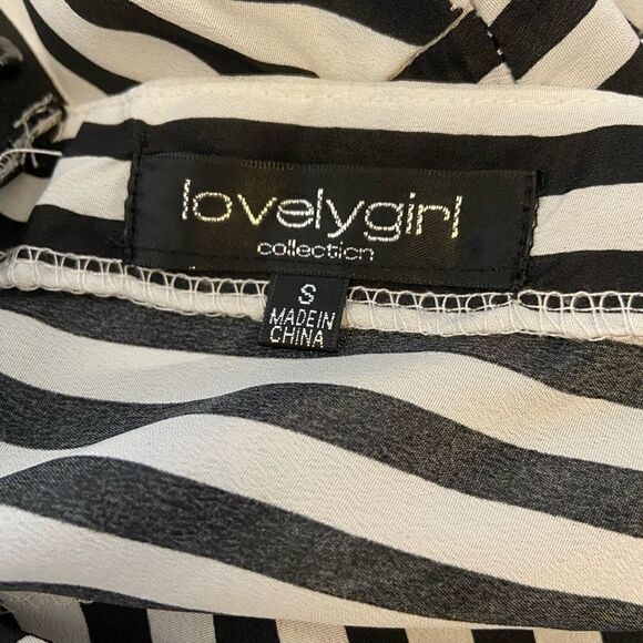 LOVELY GIRL Black&White Striped Cut Out Mini Dress - Picture 6 of 9